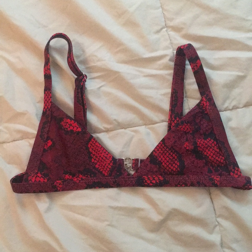 Red Snakeskin bikini top